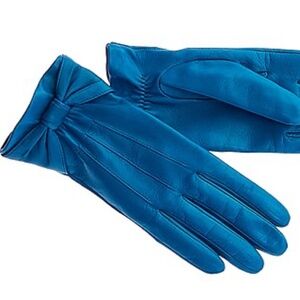 Portolano Bow Silk-Lined Leather Gloves